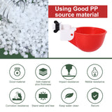 Psarnuk Chicken Waterer Cups (8 Pack/Red) - DIY Automatic Large Chicken Water Feeder for Ducks,Chicks, Turkeys, Quail, Bunny, Bird and Other Various Poultry Dispenser with Matching Drill psarnuk