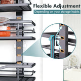 Eastherry Over The Door Pantry Organizer，9-Tier Over The Door Organizer with Adjustable Basket，Metal Hanging Pantry Organizers and Storage for Kitchen, Back of Door Seasoning Rack (Black) Eastherry