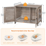 HOOBRO Litter Box Enclosure, Cat Litter Box Furniture with Removable Divider, Large Hidden Litter Box Furniture, Wooden Cat House, End Side Table, 31" L x 17.5" W x 19.7" H, Greige BG03MW01G2 HOOBRO