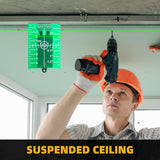 RONGPRO Laser Level Self Leveling - 98Ft/30M Dual Modules Green Cross Line Laser Leveler Tool for Indoor Outdoor Construction Picture Hanging Home Renovation RONGPRO