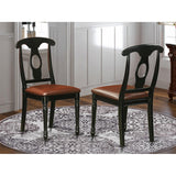 East West Furniture Kenley Dining Room Faux Leather Upholstered Wood Chairs, Set of 2, Black East West Furniture