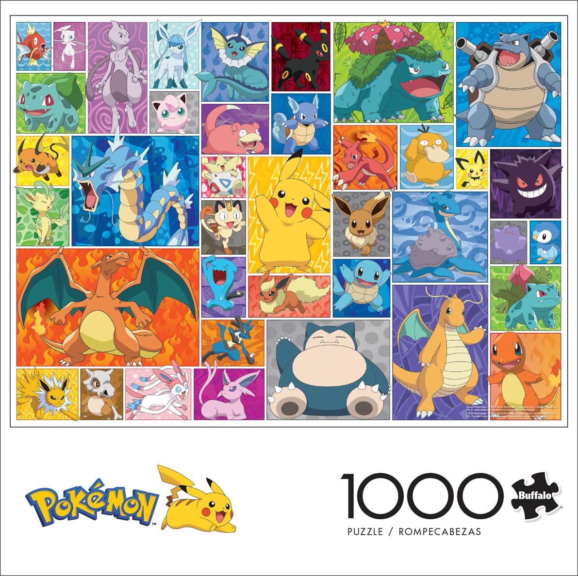 Buffalo Games - Pokemon - Frames - 1000 Piece Jigsaw Puzzle for Adults Challenging Puzzle Perfect for Game Nights - 1000 Piece Finished Size is 26.75 x 19.75, Large Buffalo Games