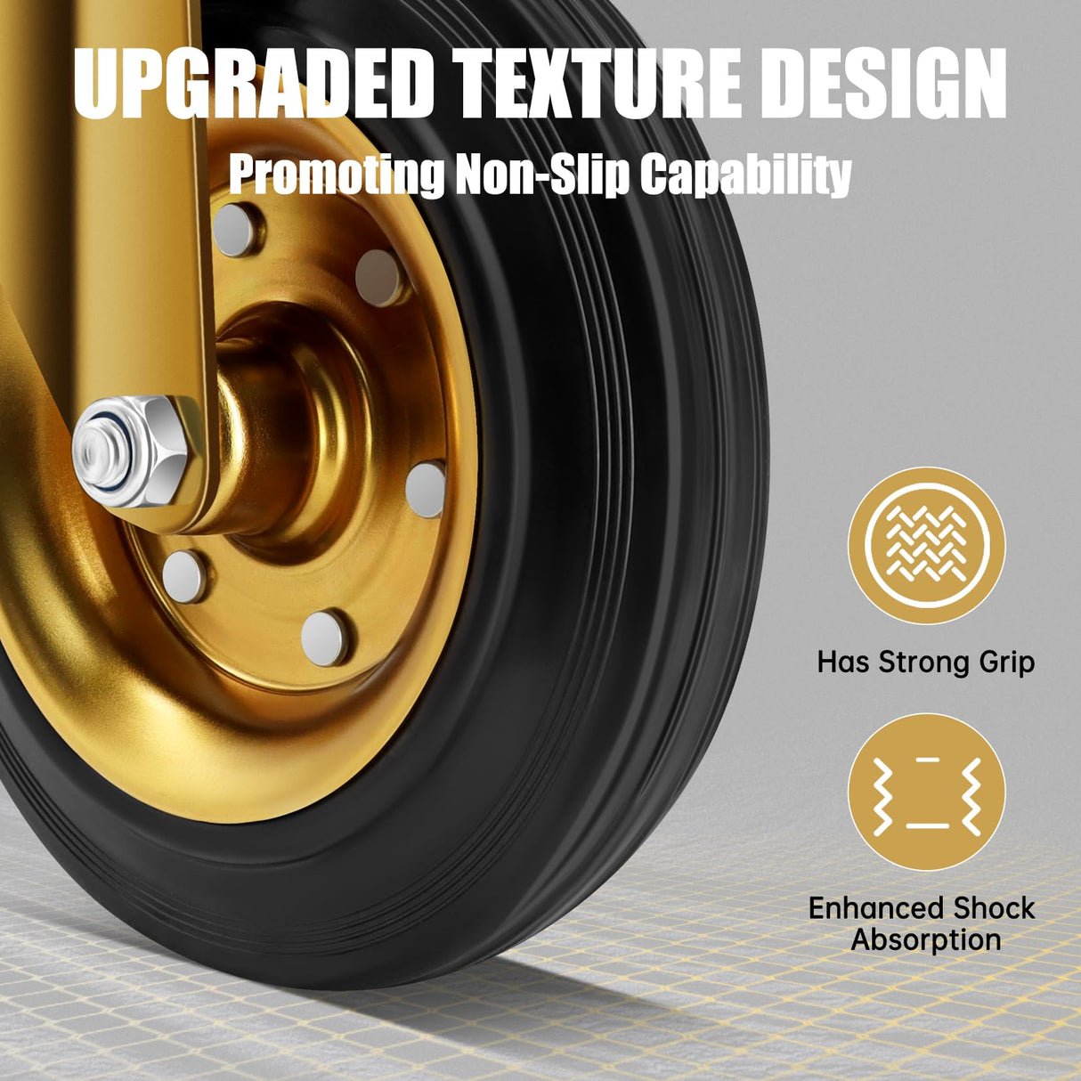 WBD WEIBIDA 8 In Heavy Duty Plate Casters Set of 4, 3200 Lbs Industrial Rubber Wheels for Cart Furniture and Workbench,Outdoor Castors Dual Locking Replacement (4 Brakes, Free Spanner) W B D WEIBIDA