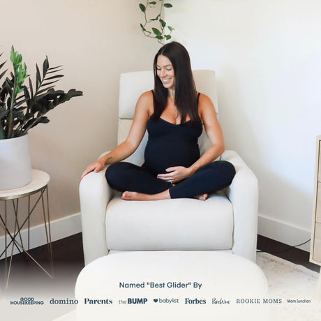 Nurture& The Glider Plus - Premium Nursery Power Recliner | Swivel Chair with Adjustable Head Support and Adjustable Lumbar Support | Built-in USB - The Ultimate Comfort for Nursing, Relaxing (Ivory) Nurture&
