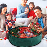 ProPik Christmas Wreath Storage Bag 36" - Garland Holiday Container with Tear Resistant Material - Featuring Heavy Duty Handles and Transparent Card Slot - 36” X 8” (Green) ProPik