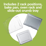 Hamilton Beach 6 Slice Countertop Toaster Oven With Easy Reach Roll-Top Door, Bake, Broil & Toast Functions, Auto Shutoff, Silver (31127D) Hamilton Beach