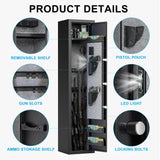 Silkight 3-5 Fireproof Gun Safe, Quick Access Digital Rifle Gun Safes for Home Rifle and Pistols, Long Gun Safes for Rifles and Shotguns with Touchscreen Pad, Mute Function, Dual Alarm & Metal Box silkight