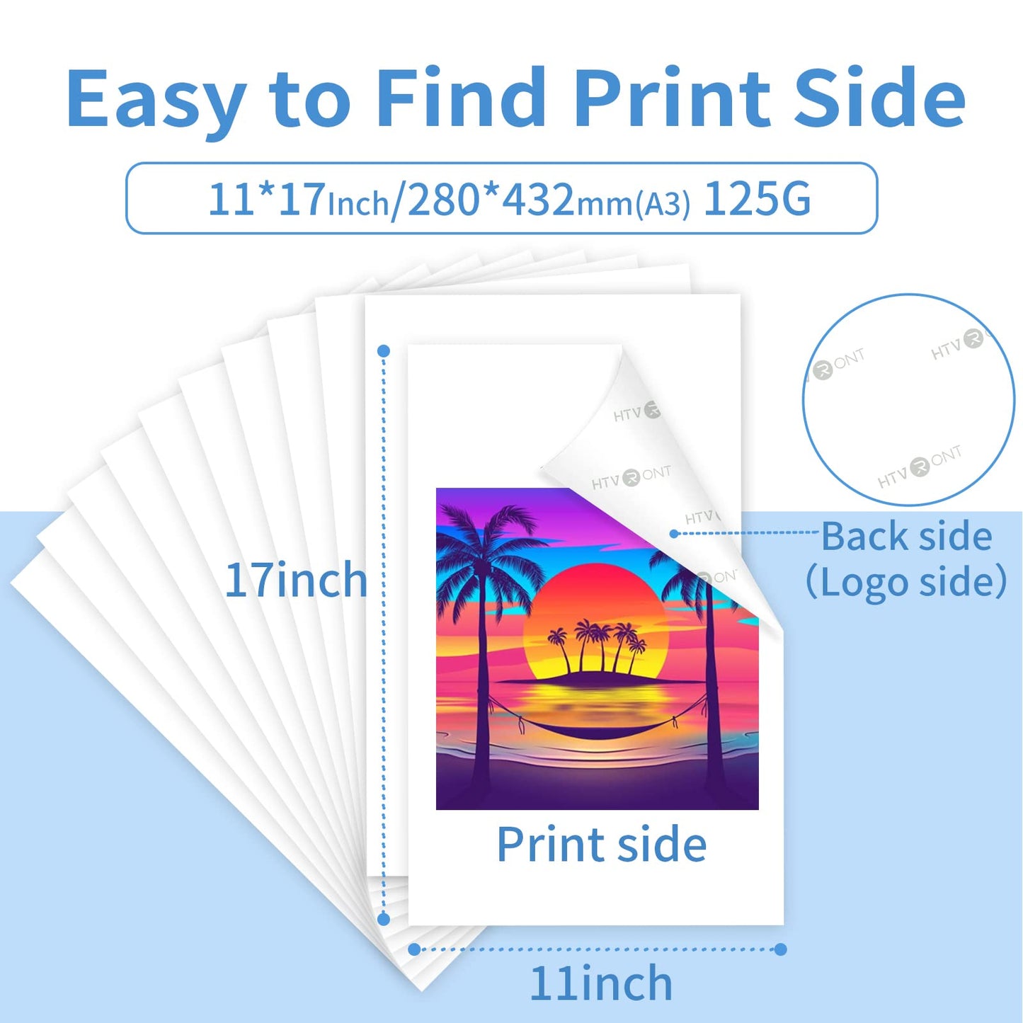 HTVRONT Sublimation Paper 11x17 Inch - 120 Sheets Easy to Transfer Sublimation Paper for T-shirts, Tumblers, Mugs (A3)