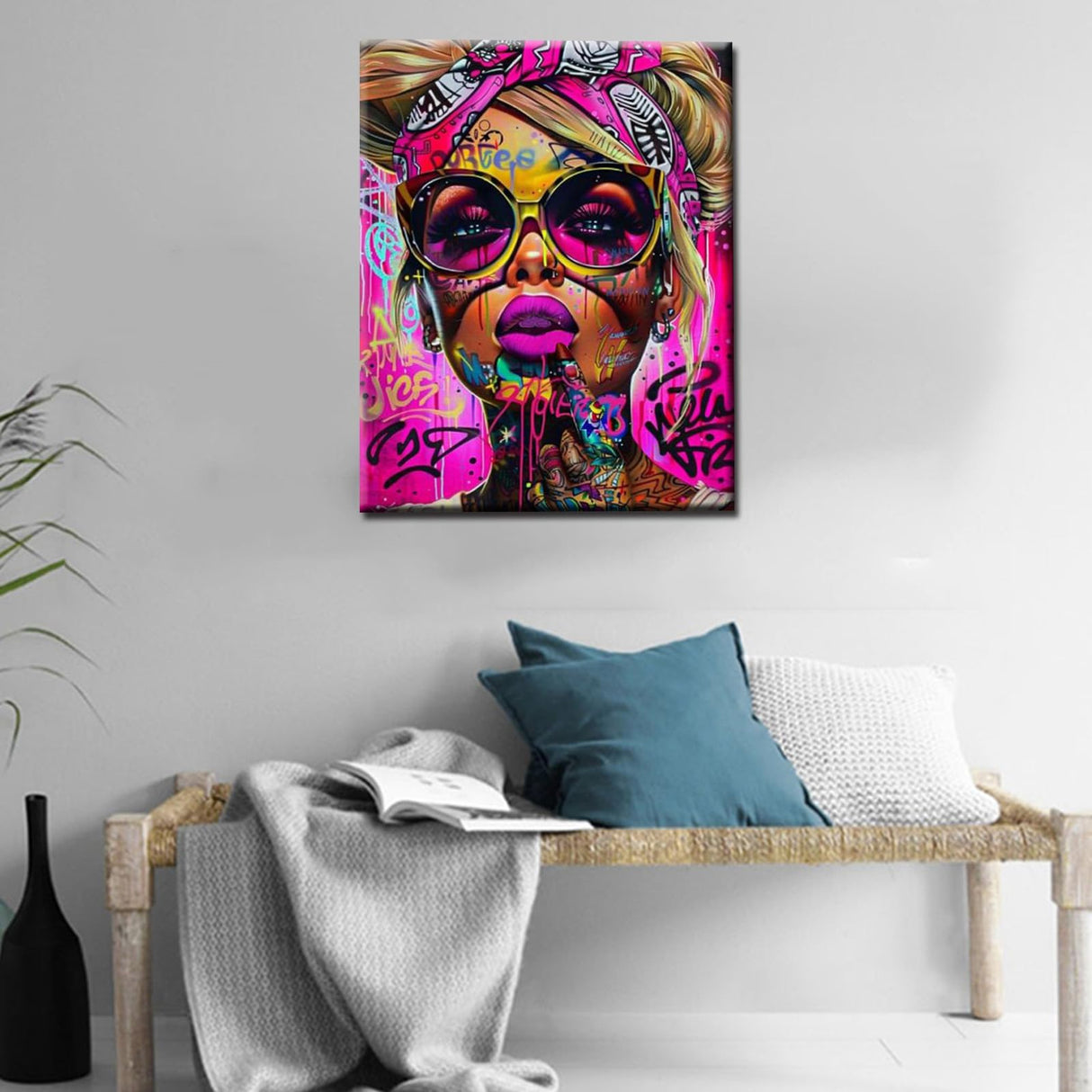 Graffitic Fashion Women Diamond Painting for Adult Sexy Candy Girl DIY 5D Full Drill Crystal Art 16x12 inch,Lady Wearing Sunglass HD Canvas Diamond Art Craft Home Decor Pop Art Gift(Frameless) Tucocoo