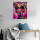 Graffitic Fashion Women Diamond Painting for Adult Sexy Candy Girl DIY 5D Full Drill Crystal Art 16x12 inch,Lady Wearing Sunglass HD Canvas Diamond Art Craft Home Decor Pop Art Gift(Frameless) Tucocoo