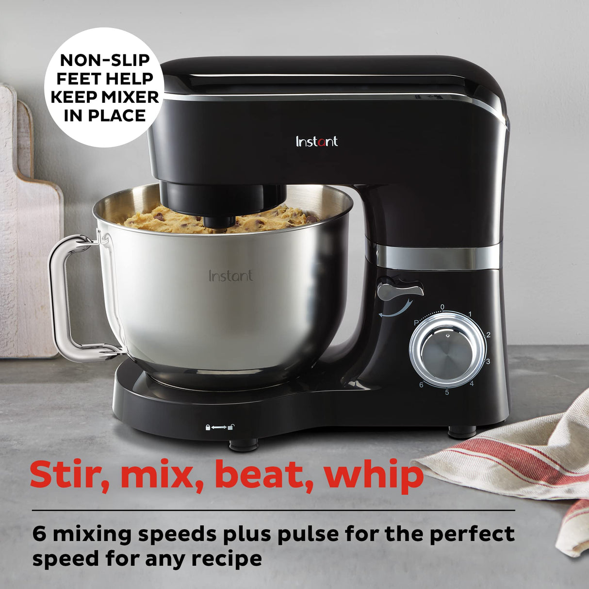 Instant Pot 6-Speed 6.3-Qt Stand Mixer with Stainless Steel Bowl Instant Pot