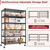 PrimeZone 6 Tier Wire Shelving with Wheels 79''H 1500lbs Storage Shelves NSF Certified Heavy Duty Steel Metal Shelf Adjustable Rolling Rack Kitchen Garage Closet Pantry Laundry 79''HX36''WX16''D 2Pcs PrimeZone