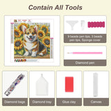 Anuver Dog Diamond Painting Kits for Adults, 5D DIY Diamond Art Kits for Beginners, Full Drill Diamond Painting Kits for Home Wall Decor, 12x12 Inch Anuver