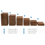 MOOCA Wooden 6 Pcs Square Risers for Display Jewelry and Accessories Display Stand Wooden Display Risers, Wood Jewelry Risers Wood Figurine Display MOOCA
