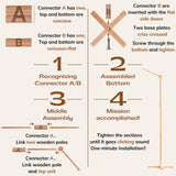 Lanttoe Crib Mobile Arm Wooden Floorstanding - 61 Inches Mobile Arm for Crib|Movable Baby Mobile Hanger|Strong Anti-Dumping Attachment|100% Natural EU Beech Wood|Thicker Wooden Pole|Boho Nursery Decor Lanttoe