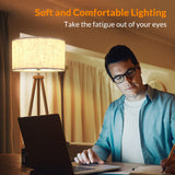 LEPOWER Wood Tripod Floor Lamp, Mid Century Standing Lamp for Living Room, Flaxen Lamp Shade, Modern Design Standing Lamp with E26 Lamp Base, Tall Floor Lamp for Bedroom, Study Room and Office Brown LEPOWER