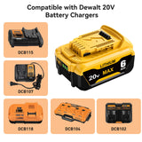 Wryfzxd Replacement for Dewalt 20V MAX Battery 6.0Ah Compatible with Dewalt 20V Battery Lithium Replacement for Dewalt 20 Volt Battery DCB205 DCB204 DCB207 Compatible with Dewalt Battery 20V 4Packs Wryfzxd