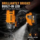 ALLOYPOWER Cordless Brushless Impact Wrench, 1475 ft-lbs (2000N.m), 1/2 High Torque power impact gun, 3-Mode Speed, 4000mAh Battery, 3 Sockets, Electric Impact Wrench Set for Car Tire Truck RV Mower ALLOY POWER