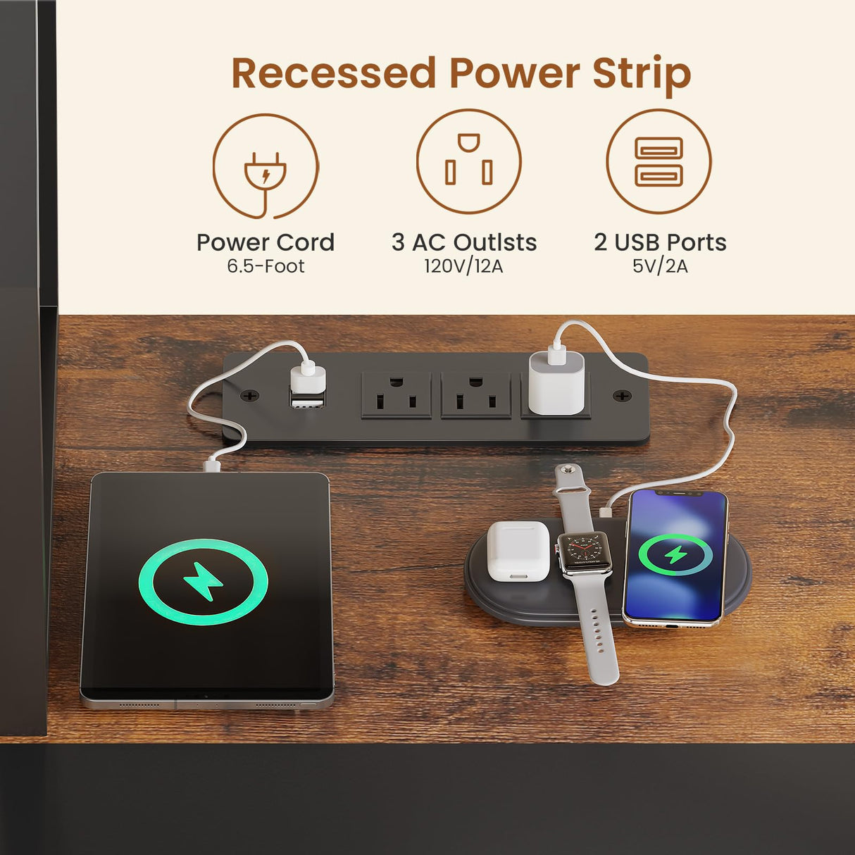 SEDETA L Shaped Gaming Desk with 6 Drawers, Reversible Computer Office Desk with File Drawer, Hutch, Storage Shelves, Gaming Corner Desk with Led Lights, Power Outlet for Two Person, Rustic Brown SEDETA