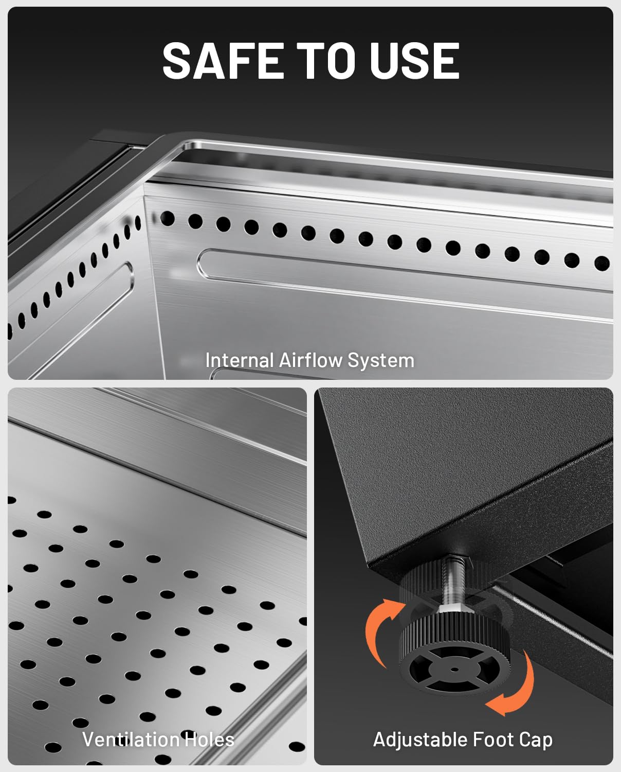 LEGACY HEATING Cyberpit One 20 inch Smokeless Fire Pit, w/Pull-Out Ash Pan, Portable Outdoor Firepits, Carry Handle for Backyard Patio Camping Bonfire, Stainless Steel, Black LEGACY HEATING