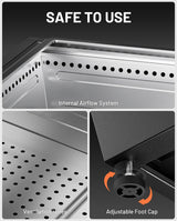 LEGACY HEATING Cyberpit One 20 inch Smokeless Fire Pit, w/Pull-Out Ash Pan, Portable Outdoor Firepits, Carry Handle for Backyard Patio Camping Bonfire, Stainless Steel, Black LEGACY HEATING