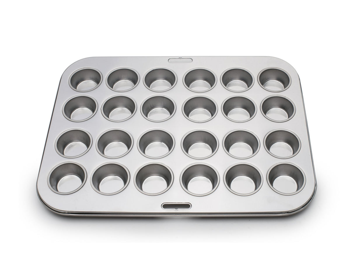 Fox Run Mini Muffin and Cupcake Pan, 10.5 x 13.75 x 1.5 inches, 24 Cup, Stainless Steel Fox Run