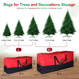 BSTGE Christmas Tree Storage Bag, 600D Oxford Extra Large Moving Bags, Fits Up to 7.5 Ft Artificial Trees, Heavy-Duty Waterproof Christmas Decorations Storage Bags with Handles, Zippers & Card Slot Bstge