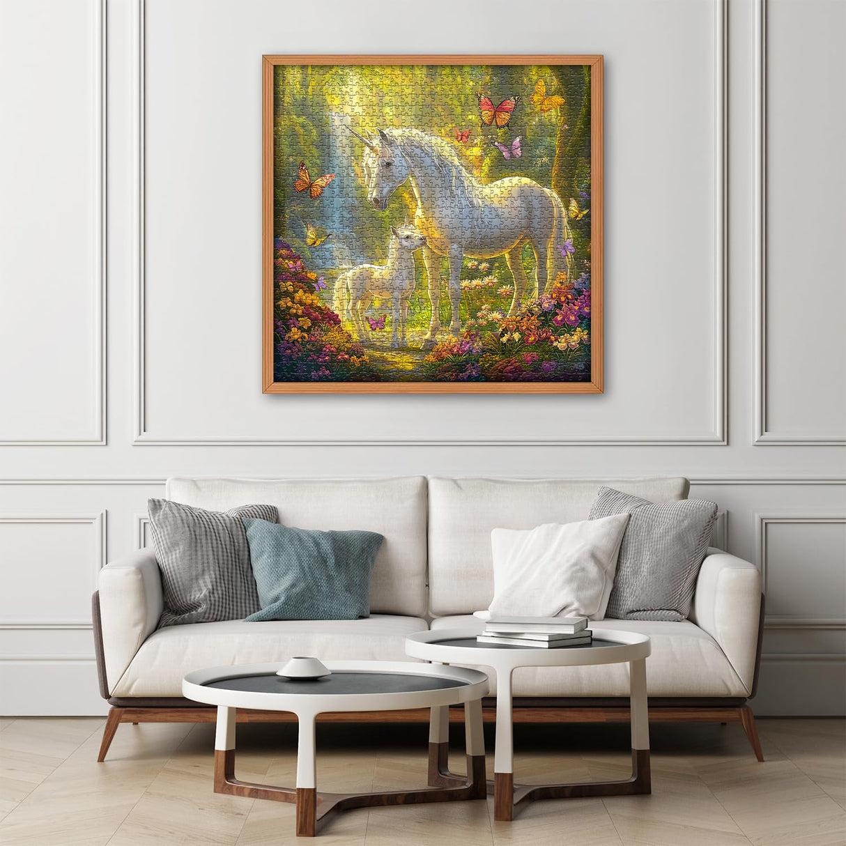 Magic Unicorn Puzzles for Adults 1000 Pieces, Nature Floral Butterfly Garden Jigsaw Puzzle, Flowers Animal Plant Forest Themed, Challenging for Adults PICKFORU