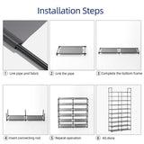 HODYANN 10 Tiers Shoe Rack, 30-40 Pairs Large Shoe Organizer, Sturdy Shoe Storage, Space Saving Tall Metal Shoe Shelf, Stackable Shoe Rack for Closet, Entryway, Bedroom, Black HODYANN