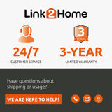 Link2Home Heavy Duty Retractable Extension Cord Reel 20 Ft. With 4 Outlets, 2 USB Ports & 16 AWG 3-Prong SJT Cord Link2Home