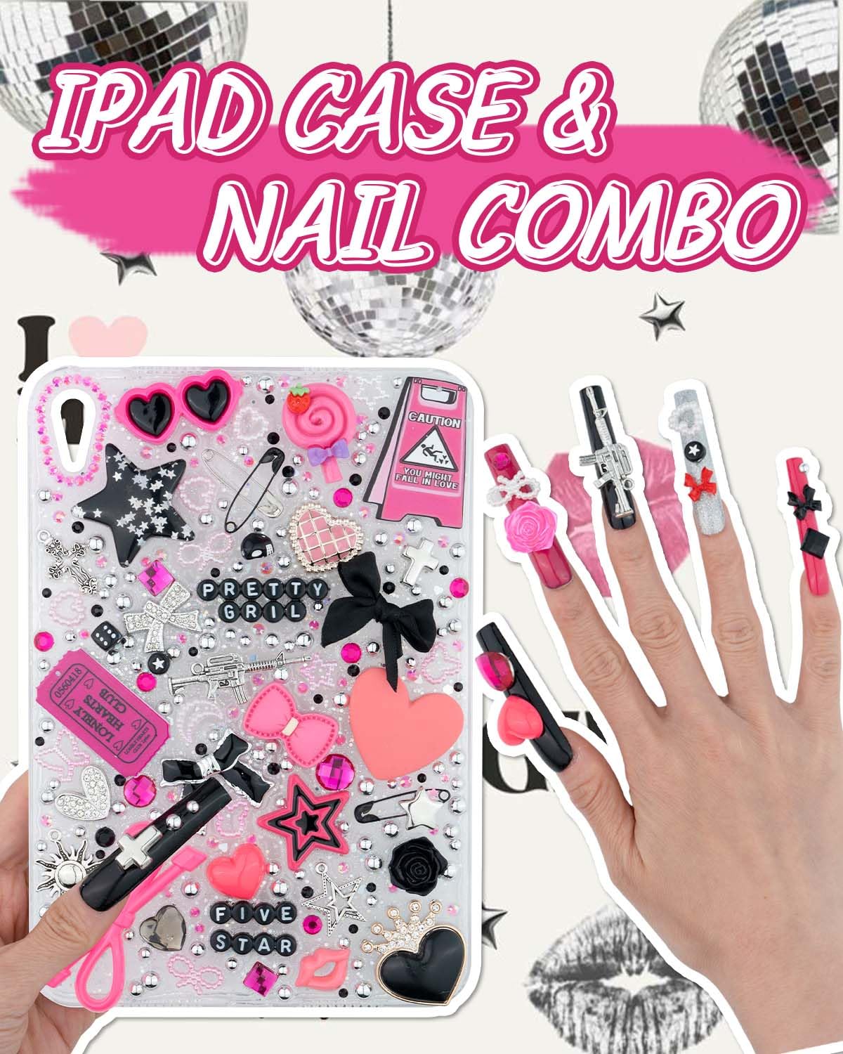 DoDoBeads 1050 Pcs Junk Phone Case Charms Kit, Charms for Customizing Cases, Kawaii Bow, Letter Beads, Nail Accessories, Flatback Pearls, Rhinestones, Cute Aesthetic Decor for Personalization DoDoBeads