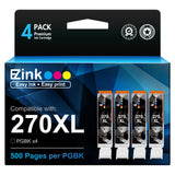 E-Z Ink Compatible Ink Cartridge Replacement for Canon PGI-270XL PGI270XL PGI270 XL PGI-270 to use with MG6821 TS6020 MG6820 MG5720 TS5020 TS8020 TS9020 MG7720 Printer (Large Black, 4 Pack) E-Z Ink