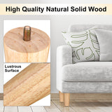 Maitys 4 Inch Round Solid Furniture Legs Furniture Wooden Replacement Chair Feet Dresser Sofa Couch Legs Table Cabinet Footstool DIY Projects for Home(Wood,8 Pcs) Maitys