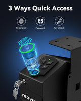 Biometric Gun safe for Handgun Drop Down Bedside Pistol Safe, Mounted Fingerprint Handgun Case for Nightstand, Under Desk, Bed movgul