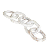 Wood Chain Link Decor Hand Carved 5-Link Wood Knot Decorative Chain, Rustic Wood Link Decorative Object Large Wooden Chain for Home Living Room Coffee Table Farmhouse White Eximious India