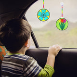 Winlyn 24 Set Spring Flower Suncatchers Ornaments Decorations DIY Window Paint Art Kit for Kids Classroom Activities Party Favors Winlyn