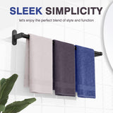 Powools Towel Rack for Bathroom - 24" Rustproof Towel Holder, Sturdy Towel Bar Wall Mounted, Space-Saving Towel Hanger, Bathroom Accessories, Home Decor, Apparment Essentials, Black Powools