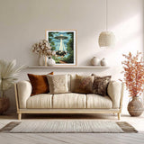 ARNLRDYA UFO Cows Paint by Number Kits for Adults, Spaceship in Forest Paint by Numbers, Imaginativ Animal Fantasy Acrylic Painting for Gift Home Decor(16×20inches, No Frame) ARNLRDYA