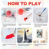 SENQAO Christmas Paint by Numbers for Adults Beginners Framed, Winter Church Adults' Paint-by-Number Kits, Adult Paint by Number Kits on Canvas, Acrylic Number Painting for Home Decor, 8x12inch SENQAO