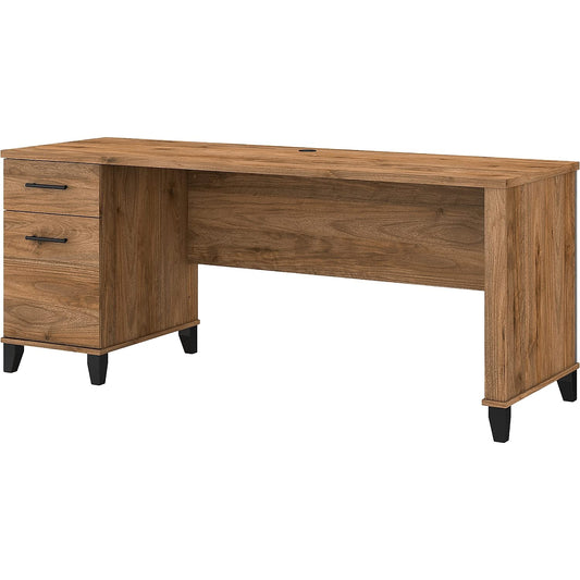 Bush Furniture Somerset Computer Drawers | Office Home Workspace | Large Desk, 72W, Fresh Walnut - WoodArtSupply