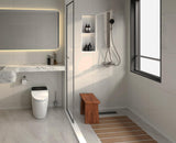 Solid Wood Accent Stool 18" Teak Shower Bench Rustic Garden Seating Chair for Inside Or Gardening Decor Outdoor Furniture RUBAPOSM