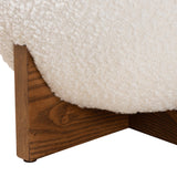 Baxton Studio Fisk Footstool, One Size, Cream/Walnut Brown Baxton Studio