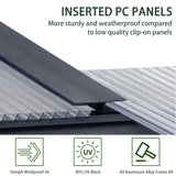 Polycarbonate Greenhouses, 8x20 FT Green Houses for Outside with 4 Adjustable Roof Vents, Walk-in Aluminum Frame Greenhouse with Sliding Doors for Backyard Garden (8x20FT) Pipleo