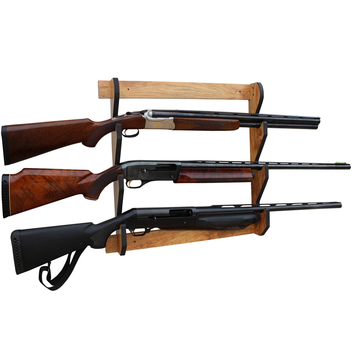 Rush Creek Creations unisex adult American Cherry Indoor 3 Rifle Shotgun Wall Storage Display Rack, American Cherry, 0 US Rush Creek Creations