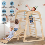 Indoor Jungle Gym for Toddlers, Montessori Indoor Playground for Kids, Indoor Playground Jungle Climbing Gym Playset with Slide Swing Climbing Net, Indoor Playground Climbing Toys for Toddlers Zupemo