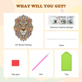 HEIBAGO Lion Hanging Diamond Art Kits for Adults, Special Shaped Crystal Diamond Painting Ornament Kit, DIY Double-Sided Pattern Window Pendant Gem Art Kit for Home Wall Decor 8.3x8.3inch HEIBAGO
