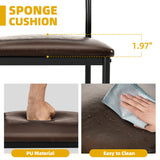 DWVO Dining Room Chairs Set of 4 Brown Upholstered Dining Chairs Modern Kitchen Chairs Faux Leather Restaurant Chairs with Metal Legs for Living Room Kitchen and Dining Room, 4 Pack DWVO