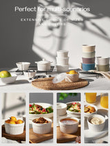 DOWAN 8 oz Ramekins for Creme Brulee Porcelain Ramekins Oven Safe, Classic Style Ramekins for Baking Souffle Ramekins Bowls, Set of 6, White DOWAN