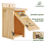 Kingsyard Blue Bird House for Outdoors - Classic Wooden Bluebird House with Predator Guard for Bluebirds Titmice Chickadees Nesting Birds, Wood Kingsyard
