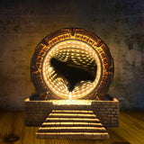Starlight-gate Ring Mirror Time Tunnel Infinity Mirror Modelling 3D Night Light LED Table Lamp Collectable Gift Gaming Sculpture Home Decor (Led Light) brableewear